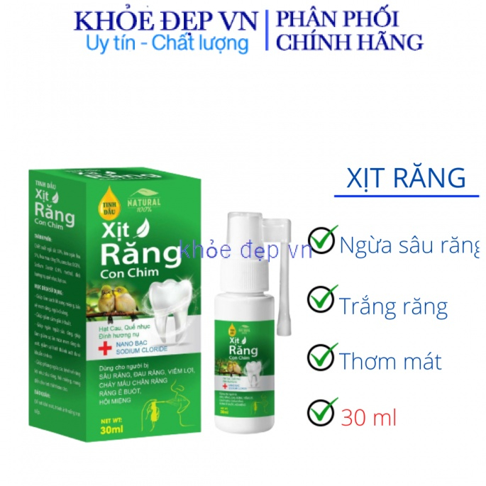 Xịt răng con chim Nano bạc ngừa sâu răng, giảm đau, viêm lợi, giảm ê buốt, hôi miệng – 30ml