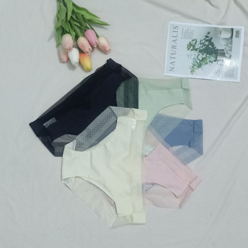 Quần lót nữ sexy, quần chíp không đường viền Cao Cấp su đúc phối lưới Thao Nhien Q28