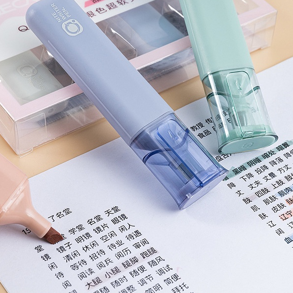 <Video Review> Set 4 Bút Dạ Dánh Dấu Cỡ To Dáng Béo Màu Pastel Morandi Xinh Xắn G015