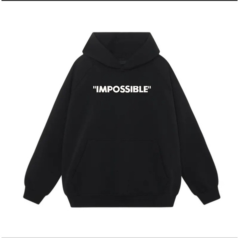 Áo Hoodie Nỉ Bông IMPOSSIBLE In Hình Sau Lưng Form Rộng Unisex Cho Nam Nữ