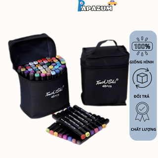 Bút màu lông nước 2 đầu bộ 48 màu vẽ thiết kế nghệ thuật cho bé papazum d4.049