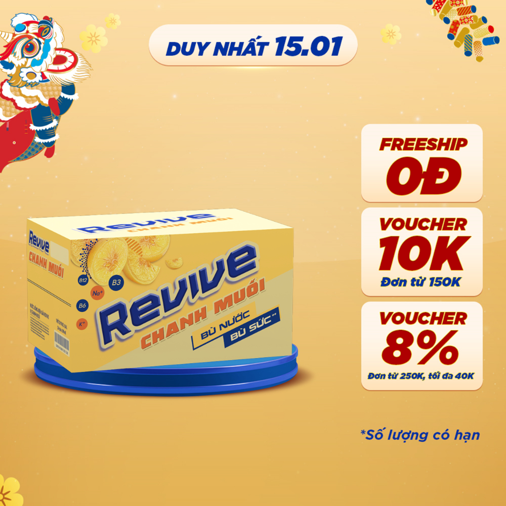 GROPEP40 -8% đơn từ 250KHCM - FREESHIP Thùng 24 Chai Nước Giải Khát Revive