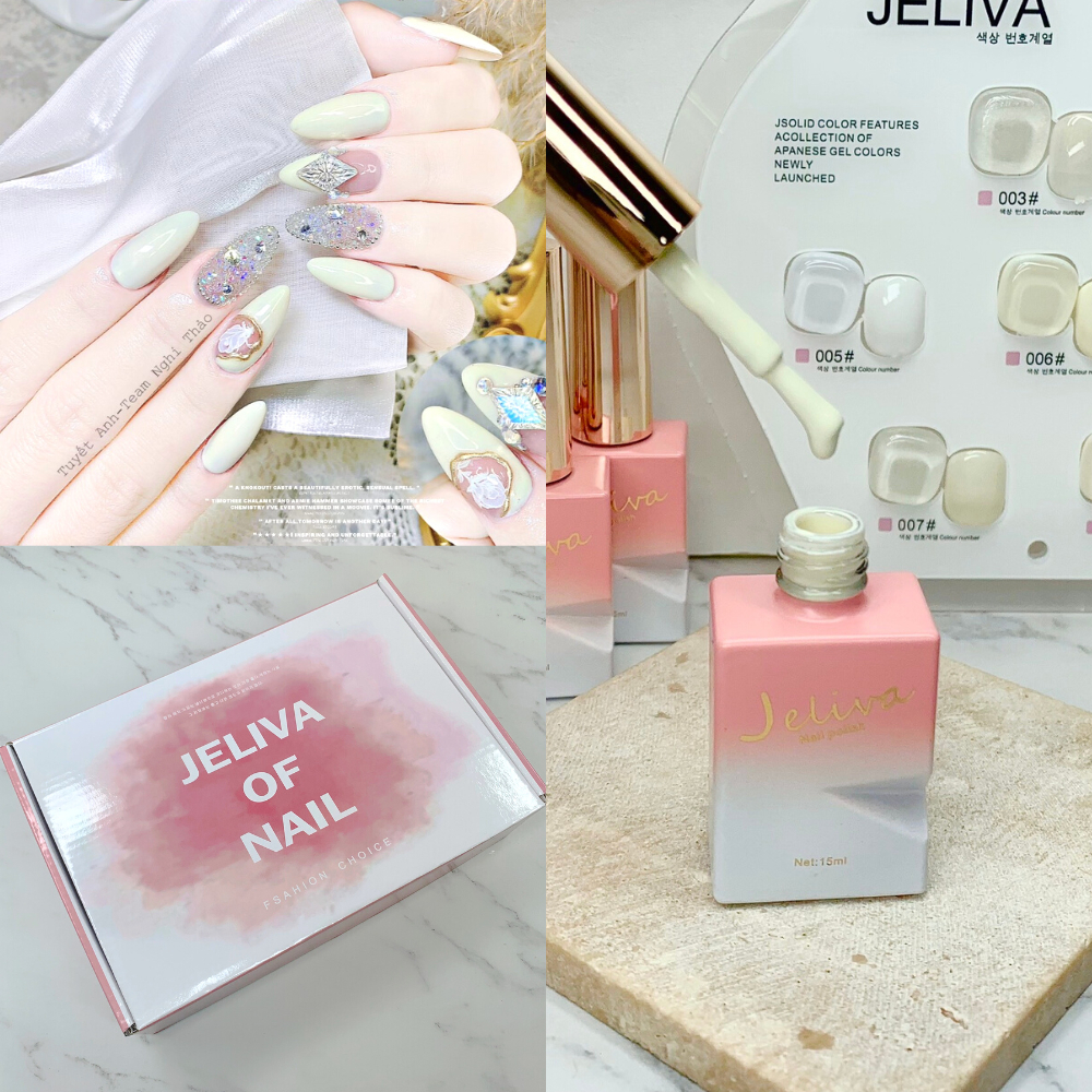 Set sơn gel trắng JELIVA 8 màu
