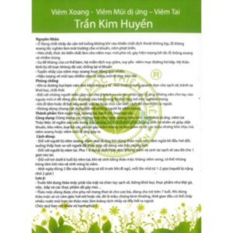 Thảo mộc Viêm xoang – Viêm mũi dị ứng Trần Kim Huyền