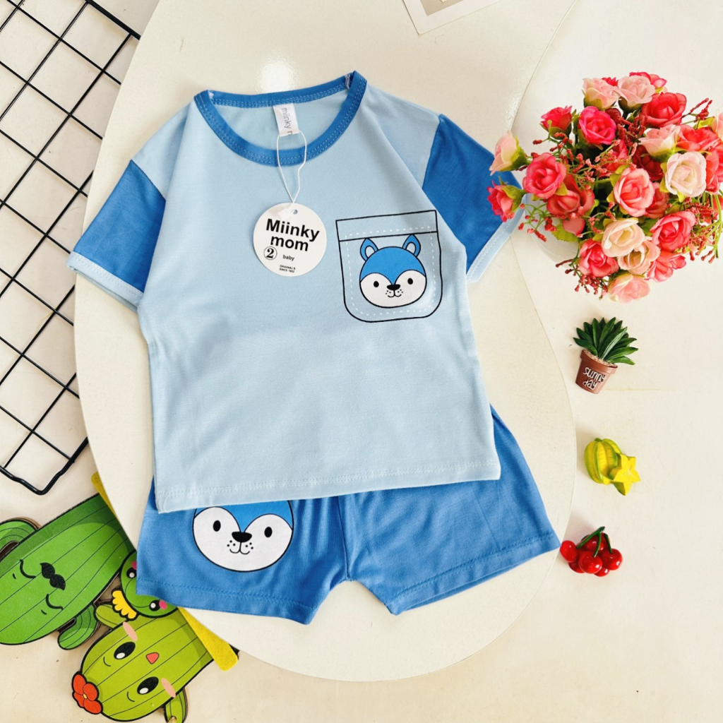 Đồ bộ bé trai , đồ bộ bé gái cộc tay thun lạnh cho bé từ 5kg đến 15kg - JKIDSVN