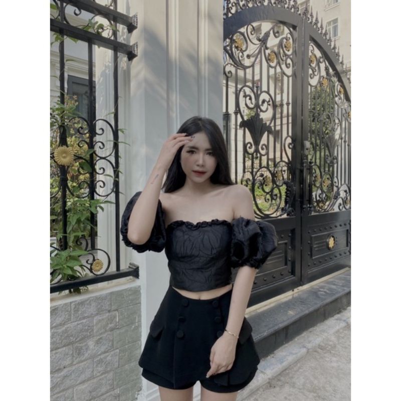 ❤️Áo cúp ngbực gấm hoa tay bồng bánh bèo 🌸
