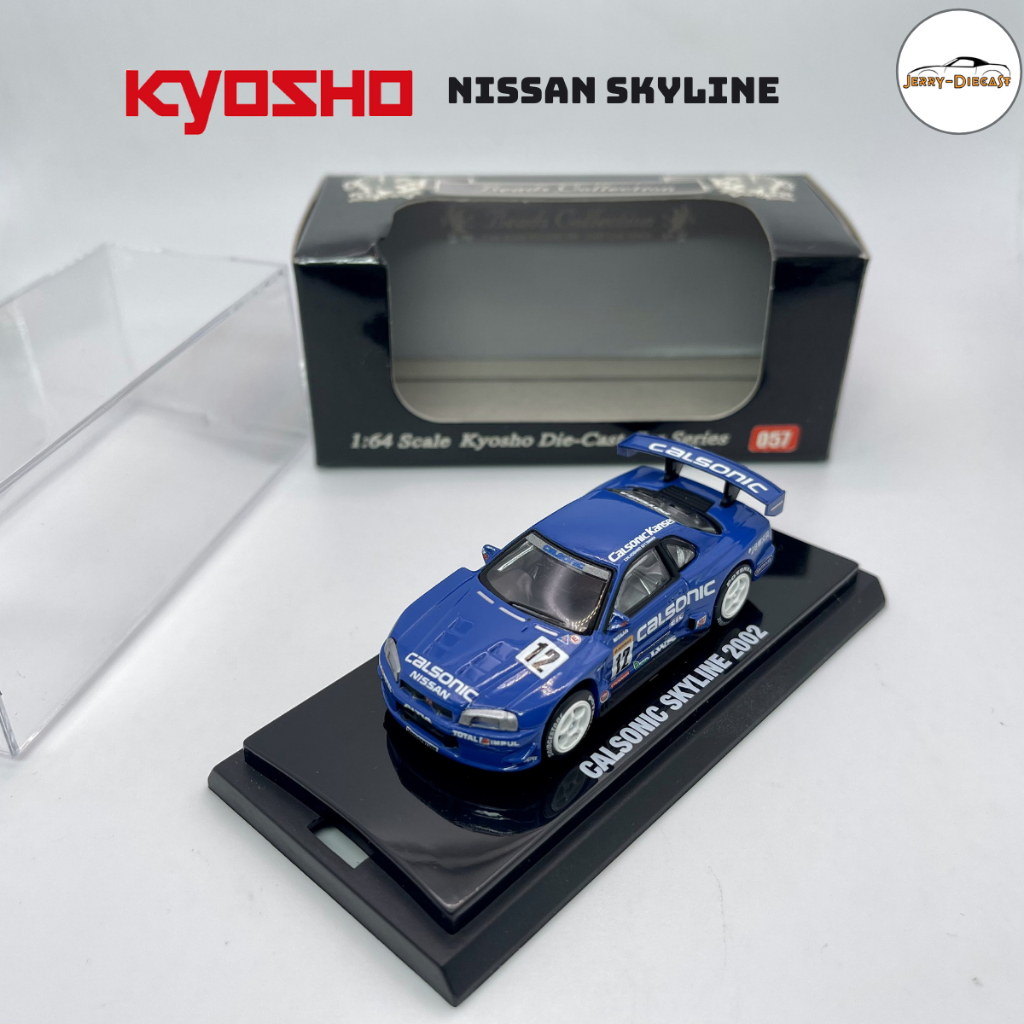 Xe mô hình ô tô - Kyosho Diecast Nissan Calsonic Skyline 2002 tỉ lệ 1:64 Special BEADS Collection (Hiếm)