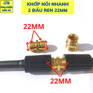 Nối ren 22mm, kép nối ren 22mm, ren 22mm nối dây máy rửa xe