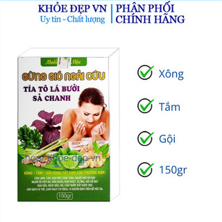 Muối thảo mộc gừng gió ngải cứu dùng để xông, tắm, gội trong trường hợp cảm cúm, ho, ốm Gói 150g