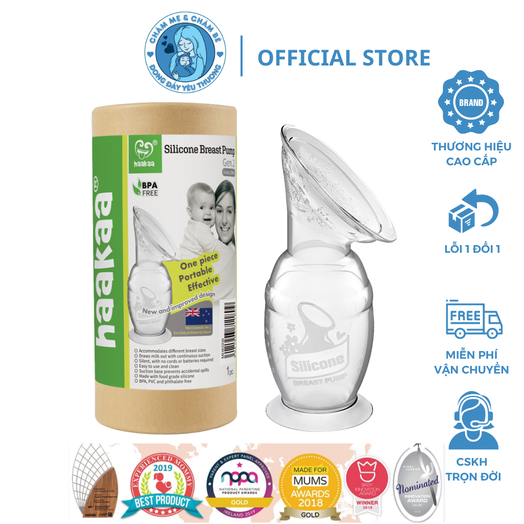 Cốc Hứng Sữa Gen.2 Haakaa. Hứng Hút Sữa Rảnh Tay. Chất Liệu Silicone Cao Cấp, Chứng Nhận An Toàn FDA