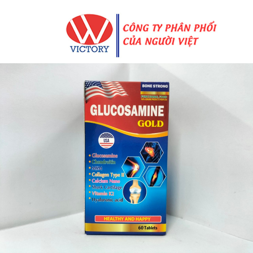 Glucosamine Gold cải thiện tình trạng tê cứng các khớp, tăng khả năng vận động (Lọ 60v & 120v) - VIC Pharmacy