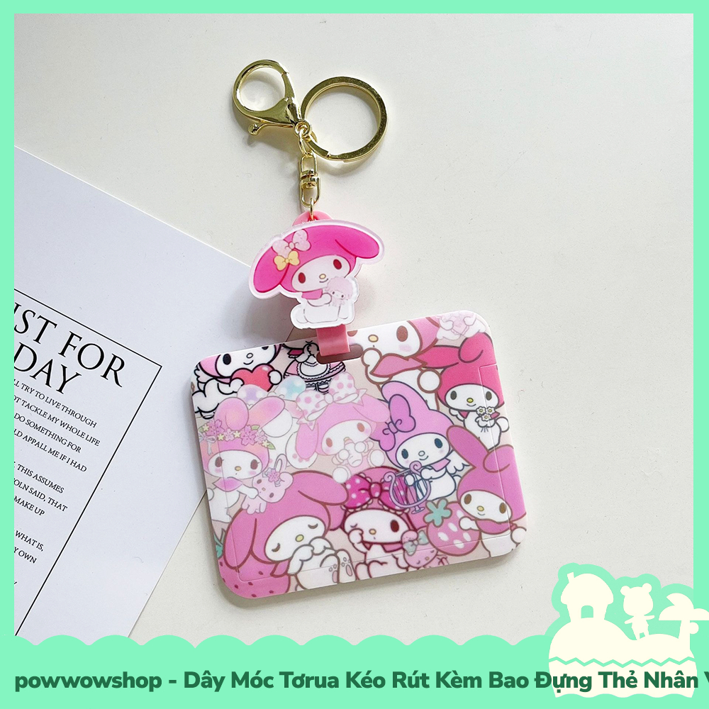 [Sẵn VN - Hỏa Tốc] NGANG Dây Móc Tơrua Kéo Rút Kèm Bao Đựng Thẻ Nhân Viên Nhựa PC Phong Cách Nhân Vật Hoạt Hình Sanrio M