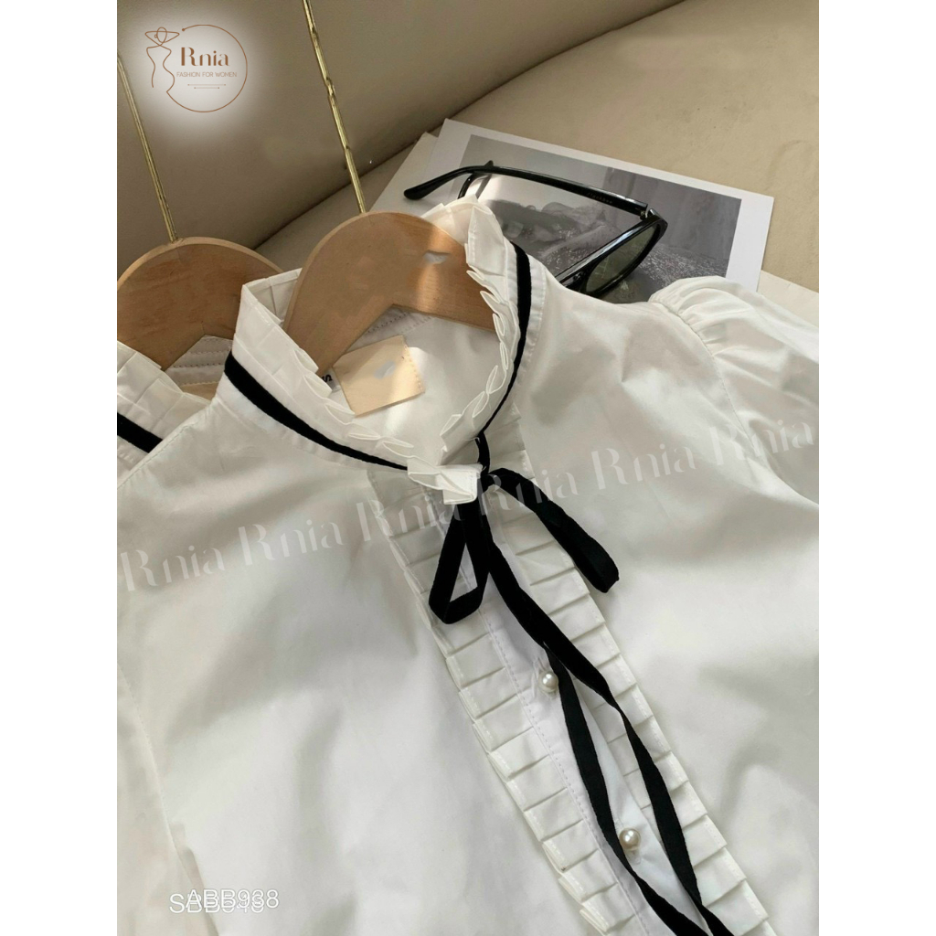 Áo Sơ Mi Nữ Bèo Cổ Nơ RNIA A23101 - R06