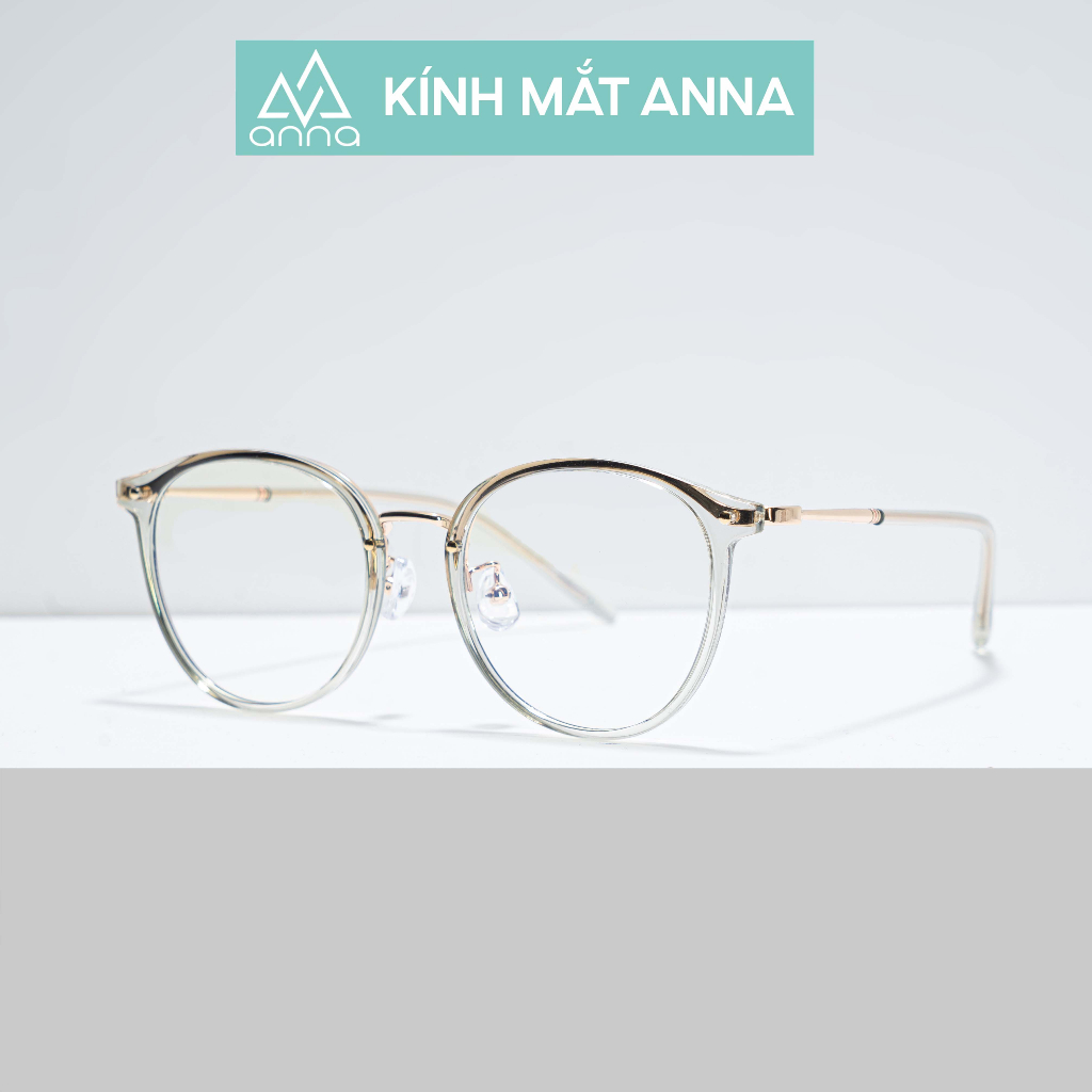 Gọng kính mắt thời trang ANNA nam nữ dáng tròn chất liệu kim loại cao cấp 400CN019