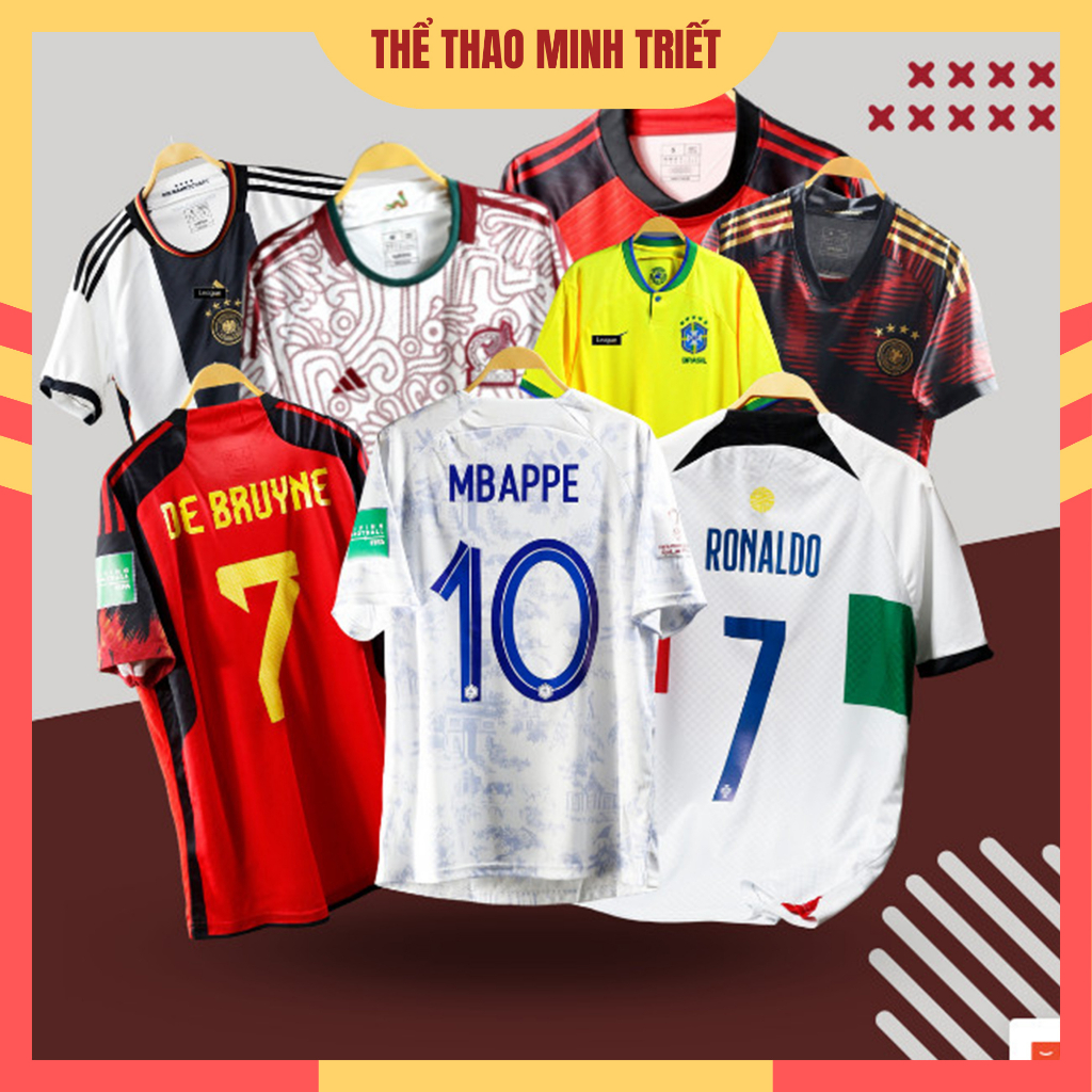 (Ngon-Đẹp-Rẻ) Áo Bóng Đá Các Đội Tuyển Wolrd Cup - Bộ Quần Áo Bóng Đá - Hàng Thun Mẫu Mới 2023