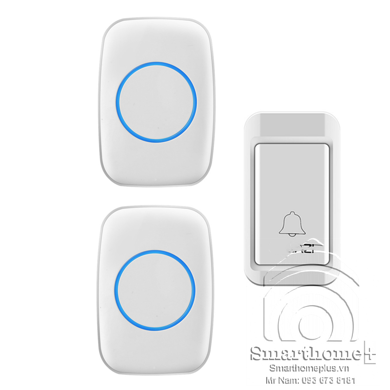 Chuông Cửa Không Dây Không Pin 1 Nút Bấm 2 Loa Chuông SmartHomePlus SHP-CA2