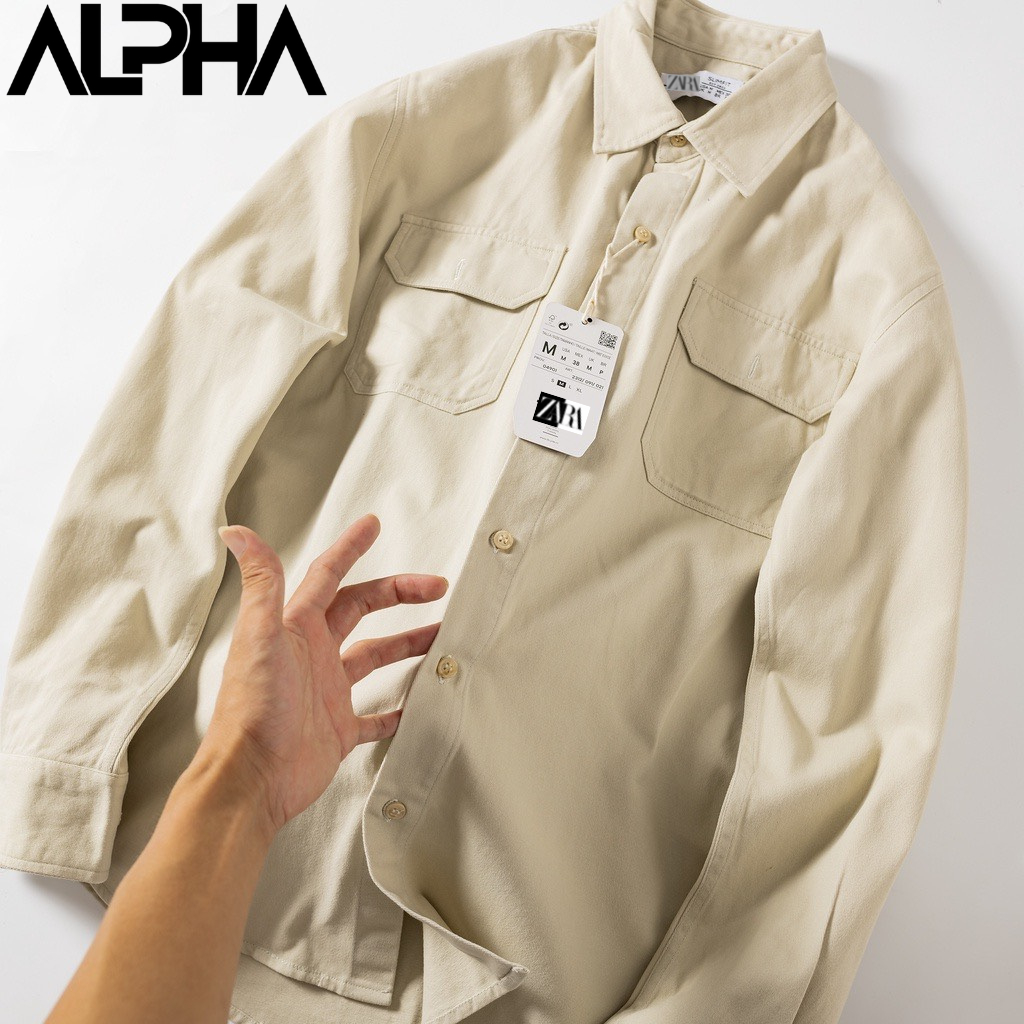 Áo sơ mi kaki nam dài tay form rộng GEN APLPHA cao cấp, sơ mi kaki 2 túi dày dặn chuẩn kaki