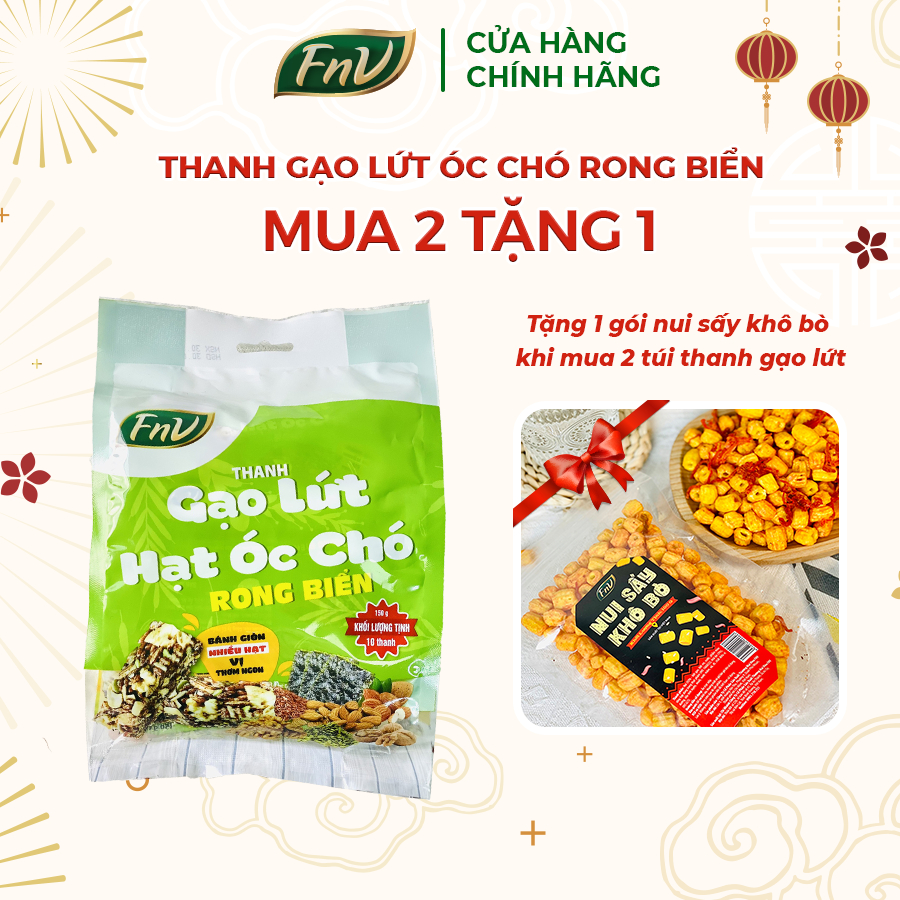 Thanh Gạo Lứt Hạt Óc Chó Rong Biển - Ăn vặt giảm cân, dinh dưỡng - FNV Food