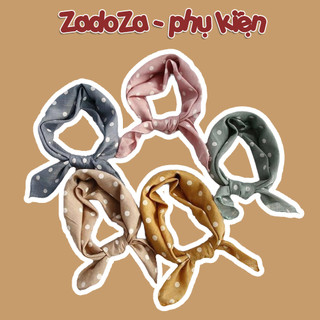 Khăn chấm bi  turban santin quấn túi, quàng cổ, đeo tay, thắt nơ