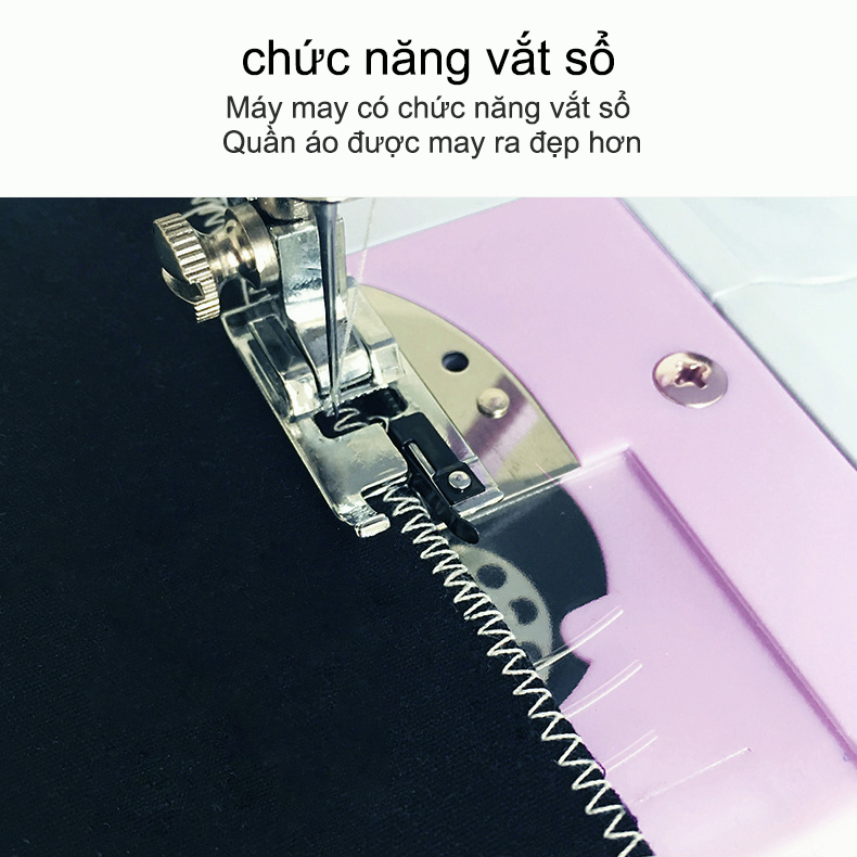 Máy May Mini Gia Đình 12 Đường May, Có Vắt Sổ, May Được Vải Thun Kèm Chân Vịt , Máy may gia dụng mini hai dây tốc độ đa năng