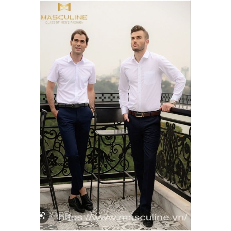 SƠ MI TRẮNG HÃNG MASCULINE Sợi Bamboo Hạn Chế Nhăn Nhàu, Tag 565k