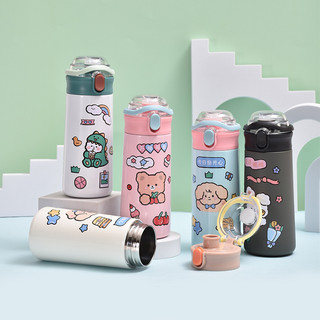 Bình giữ nhiệt sticker gấu 500ml, bình nước cute cho bé