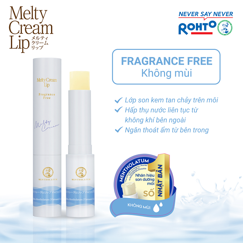 Son dưỡng môi tan chảy Rohto Mentholatum Melty Cream Lip SPF25 PA+++ 2.4g