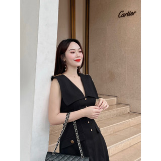 Đầm vạt vai cúc dọc Fiona - MAIIMER