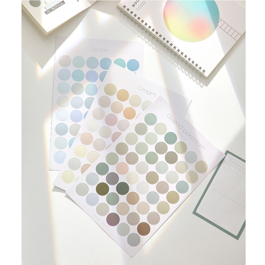 Miếng Sticker Màu Sắc, Nhãn Dán Trang Trí Sổ Tay