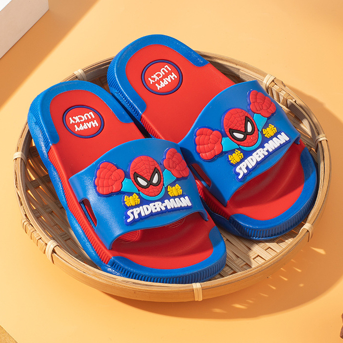 Dép Lê Cho Bé, Dép Bánh Mì Hình Người Nhện, Dép Siêu Nhân Chống Trơn Trượt, Dép Đẹp Màu Xanh Cho Bé Trai Từ 3-11 Tuổi