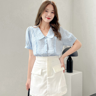 Áo SARA - Áo sơmi nút tay lửng cổ bèo