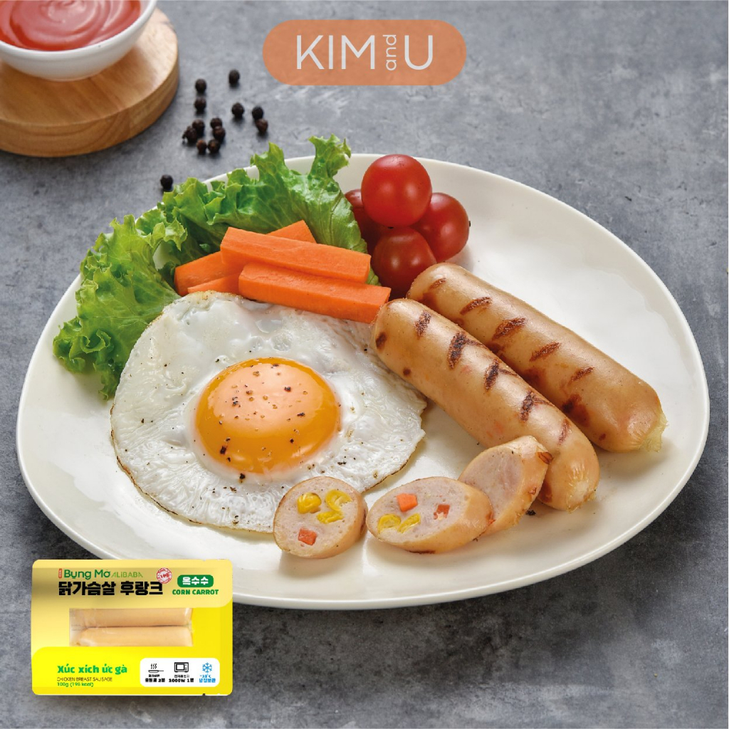 【HCM】 Xúc xích Ức Gà Bắp Cà Rốt Hàn Quốc ăn liền giúp tăng cơ giảm mỡ