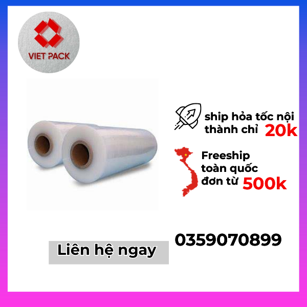 Màng chít, màng pe khổ ngang 50cm nặng 2,4kg, 3kg, 4kg lõi 0,5kg