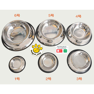 Bát inox chống trượt cho chó mèo/ Tô inox cho thú cưng nhiều kích thước, dễ dàng lau rửa, đảm bảo chất lượng thức ăn