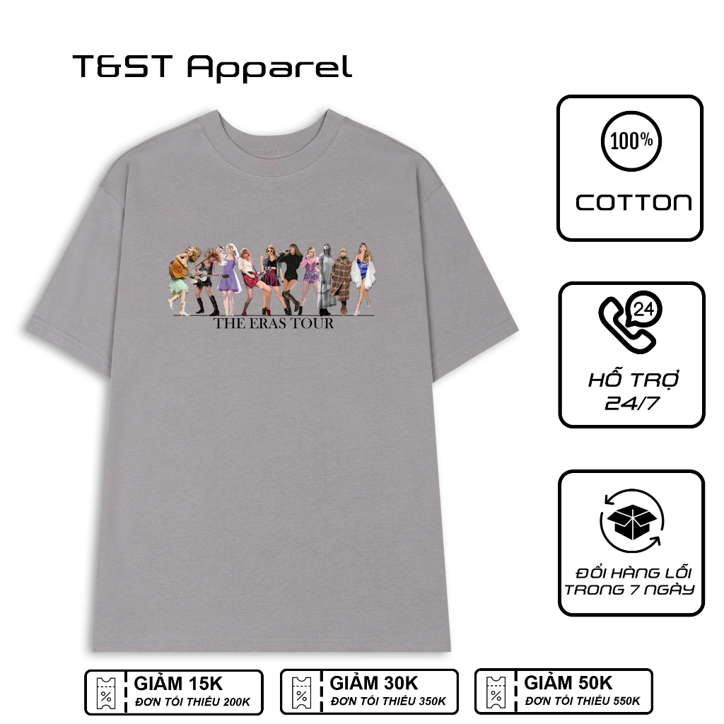 Áo thun Oversized Unisex Nam Nữ Cotton cao cấp ca sĩ thần tượng Taylor Shirt TS merch