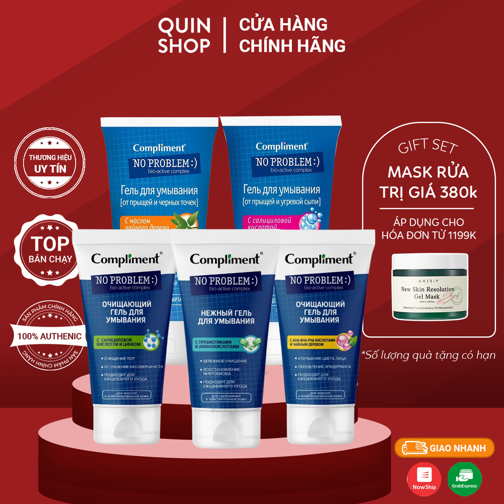 Sữa Rửa Mặt Giảm Mụn Compliment No Problem Bio-Active Complex Cleanser