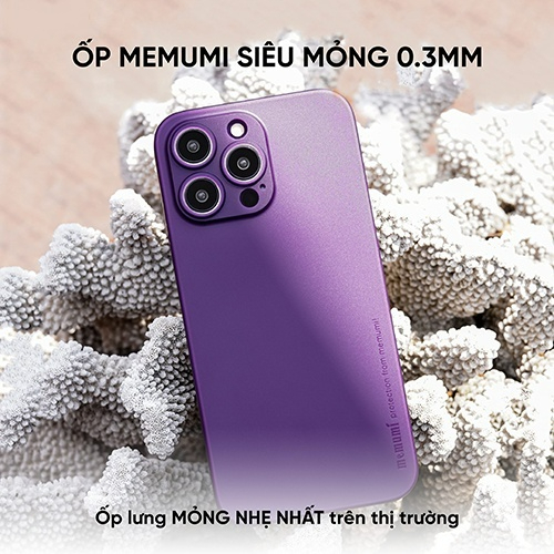 Ốp lưng MEMUMI siêu mỏng nhẹ cho iPhone 15 / 15 ProMax, 12 / 13 / 14 Pro / 14 ProMax Chống bám vân tay