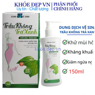Dung dịch vệ sinh trầu không xanh- khổ sâm, nano bạc, làm sạch, kháng khuẩn, ngăn mùi – Chai 150ml