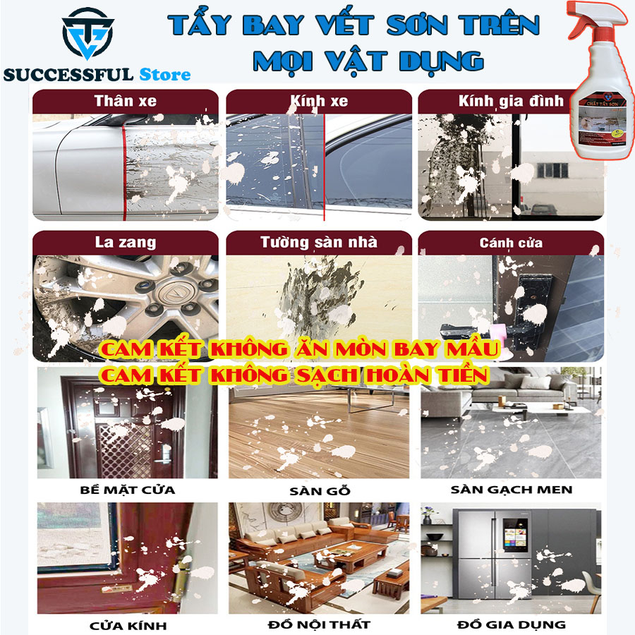 Chất Tẩy Sơn, Băng Keo, Tẩy Sơn Cao Cấp Success 350ml - Làm Sạch Nhanh, Hiệu quả cao