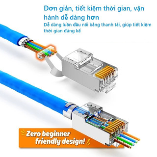 Đầu bấm mạng cat6A cat7 dùng cho cáp mạng cat6A, cat7, cat8 loại thường và xuyên thấu
