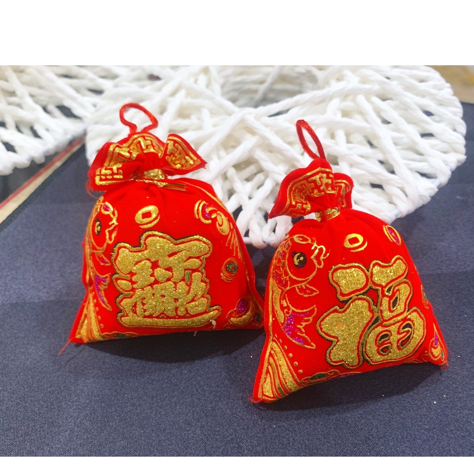 Túi tien treo trang trí tết,phụ kiện treo cây mai,cây đào