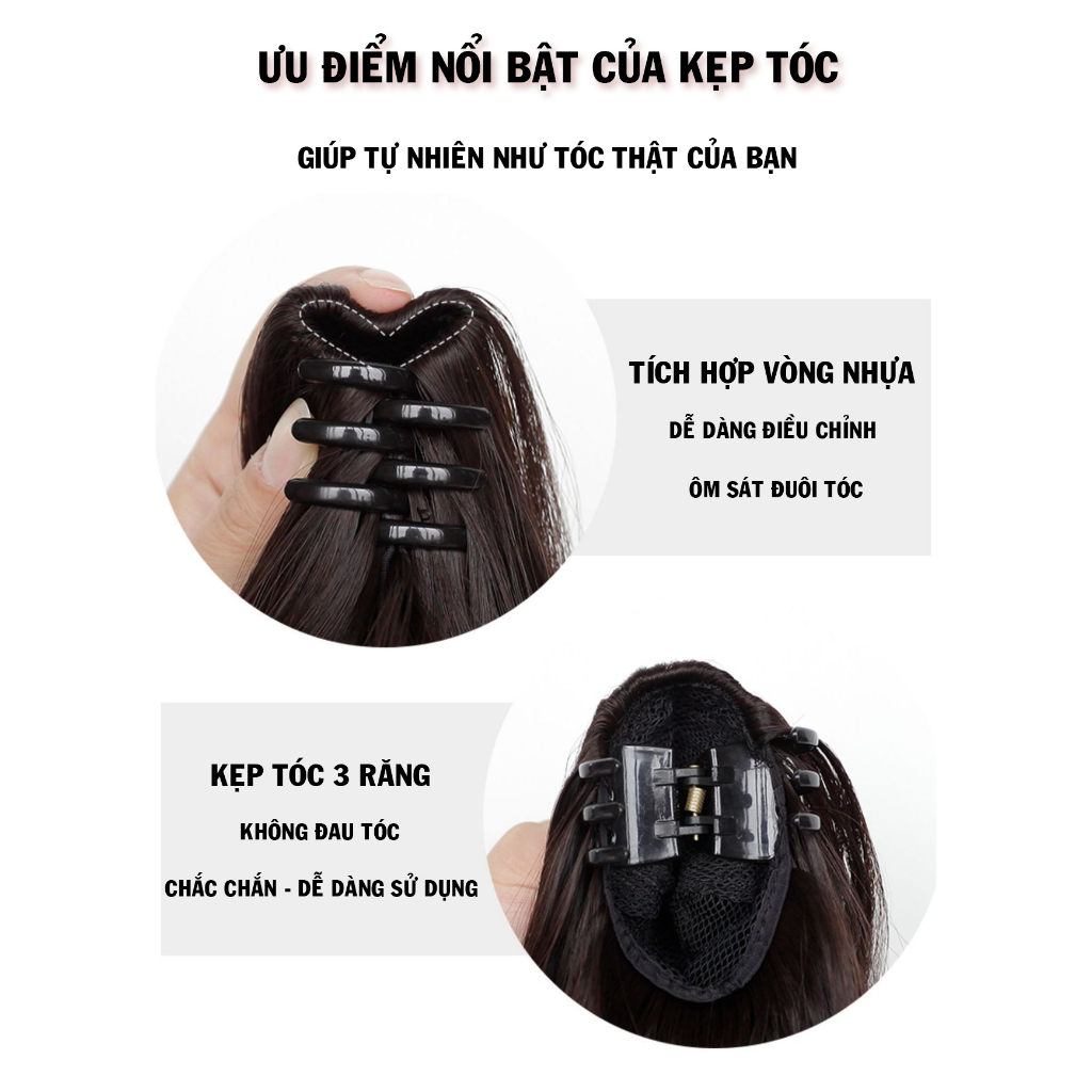 Tóc Đuôi Ngựa Xoăn Sóng Nước Gảy Light- Đuôi Ngựa Xoăn Gợn Sóng 35cm