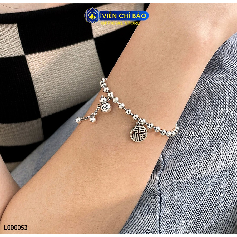 Lắc tay bi charm hồ lô chữ phúc chất liệu bạc Thái 925 thời trang phụ kiện trang sức nữ Viễn Chí Bảo L000053