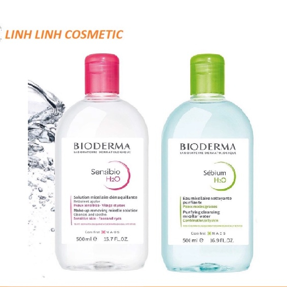 Nước Tẩy Trang Bioderma Dành Cho Da Dầu, Da Mụn, Da Nhạy Cảm -500ml/100ml