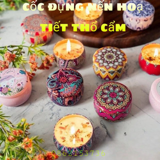 Cốc nến hình hạo tiết thổ cẩm đẹp mắt - Cốc đựng nến - Nguyên liệu đựng nến