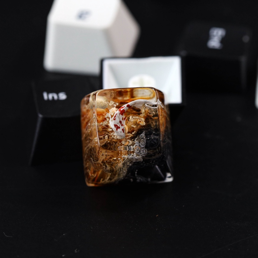 Keycap Cá koi kì dị, Nút bàn phím siêu độc lạ, dùng làm quà tặng cho người thân, profile SA