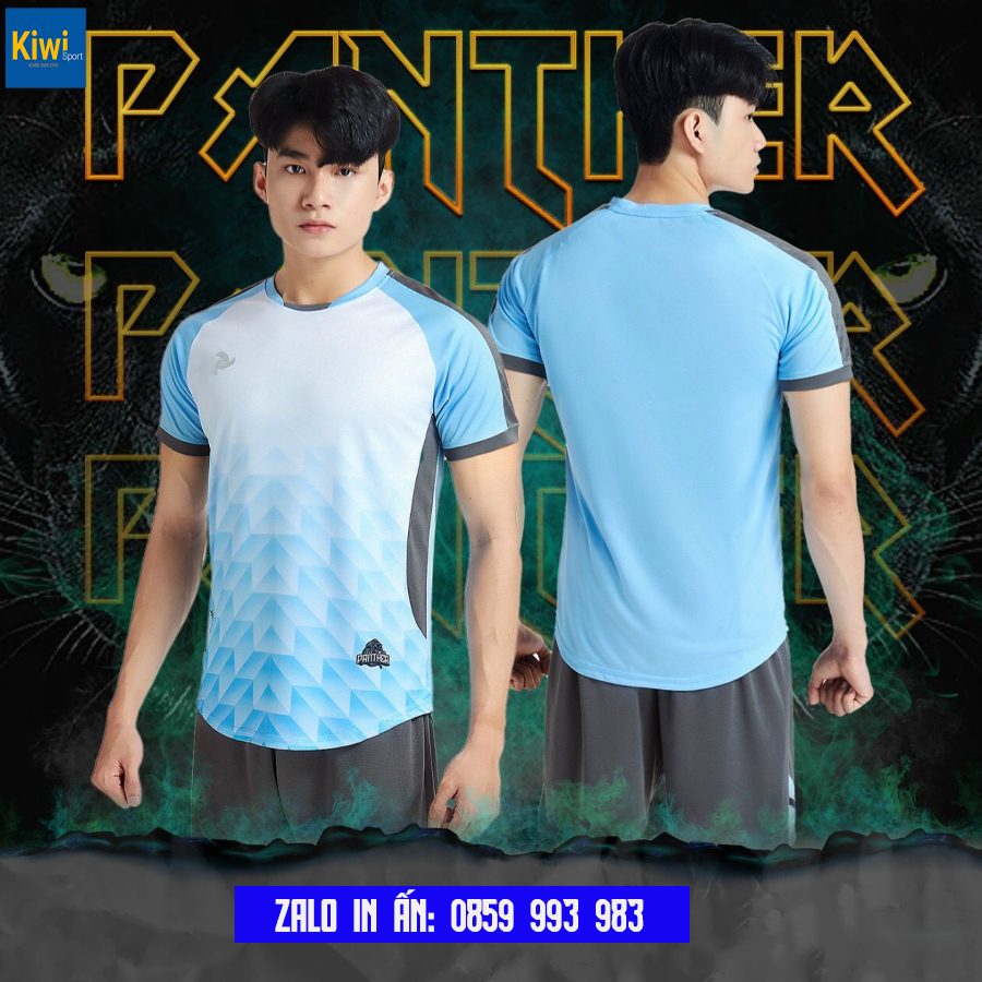 Quần áo bóng đá thiết kế , Bộ quần áo đá banh không logo Panther chính hãng JP siêu mát mè cao cấp V05