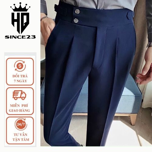 Quần âu Sidetab baggy nam cạp cao Premium, quần tây dáng lửng cao thời trang nam hàn Cao Cấp