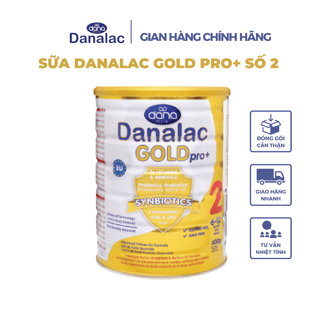 Sữa Bột Danalac Gold Pro+ Số 2 Hỗ Trợ Bé Tăng Cân Đều Miễn Dịch Tốt Hạn Chế Táo Bón