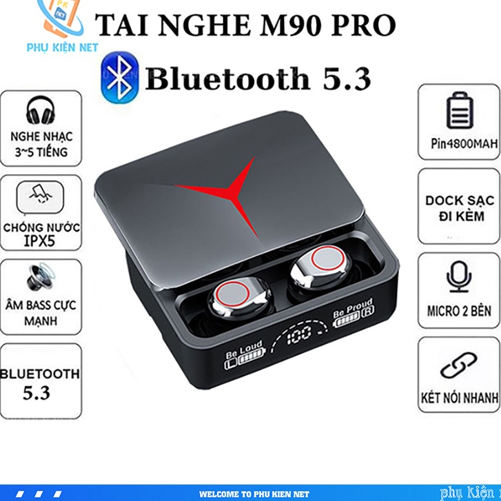Tai Nghe M90 Pro TWS, Tai Nghe Bluetooth Nhét Tai Tích Hợp Micro Âm Thanh